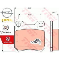 Jeu de 4 plaquettes de frein (plaquette de frein) TRW - GDB1302